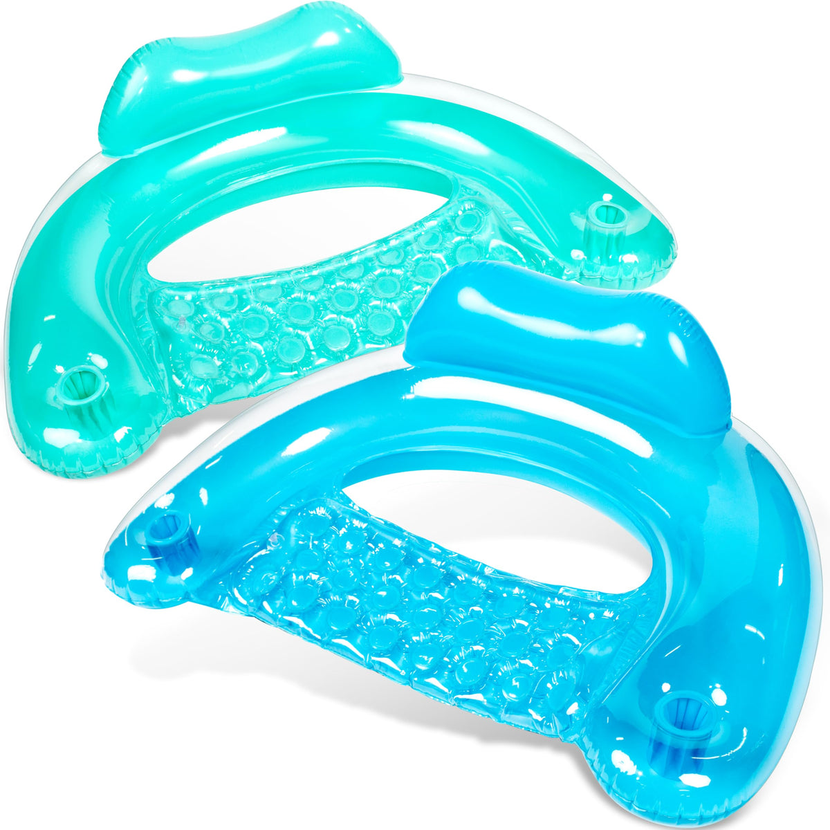 2 Pack Inflatable Pool Chairs with Cup Holders F335