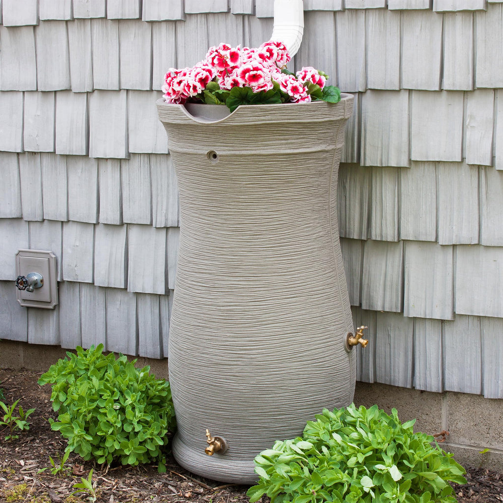 50-Gallon Rain Saver Barrel with 2 Brass Spigots and Screen Q295