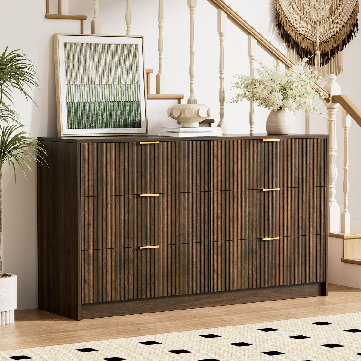 Walnut 6 Drawer Dresser G1210