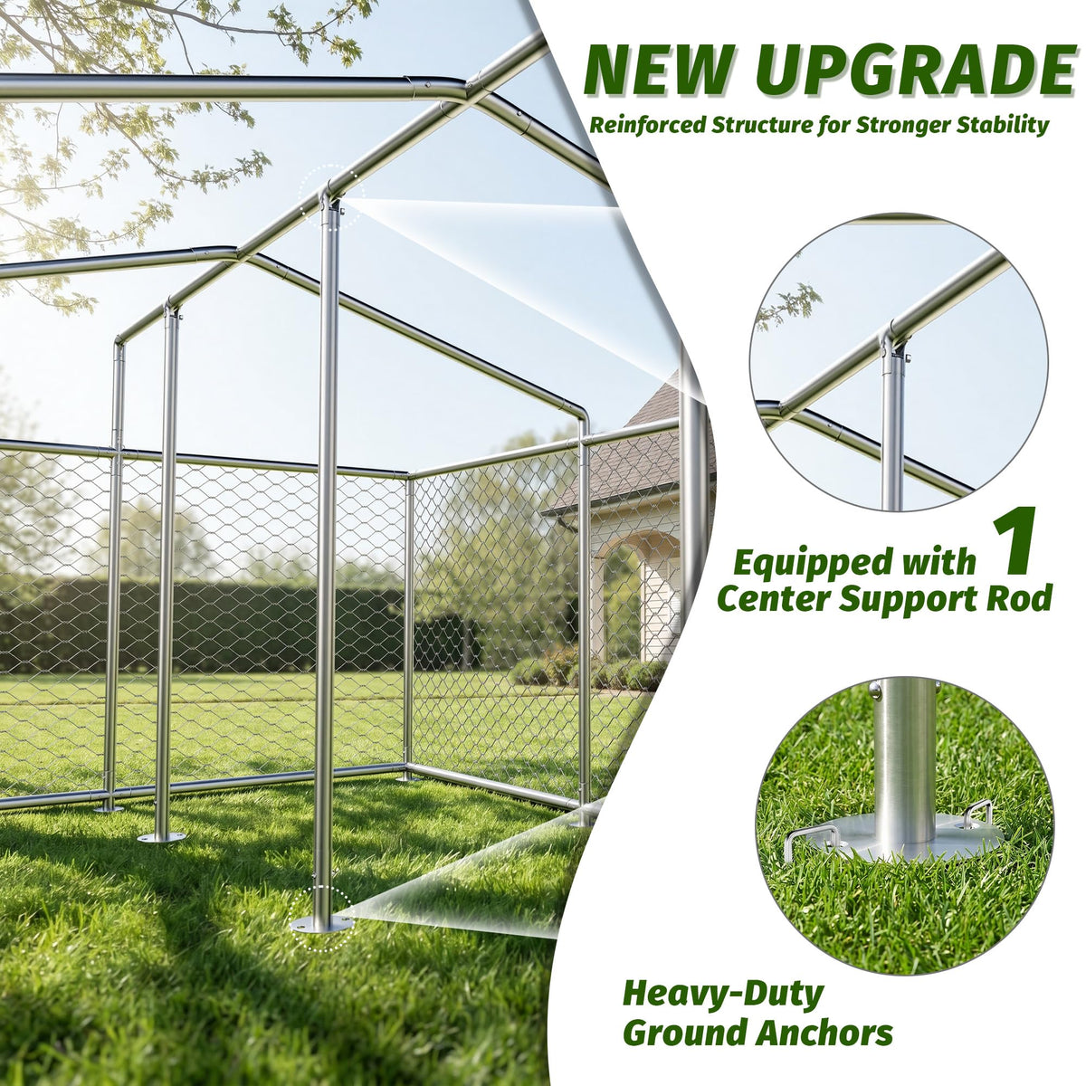 10x10FT Heavy Duty Outdoor Dog Kennel with Roof D117094