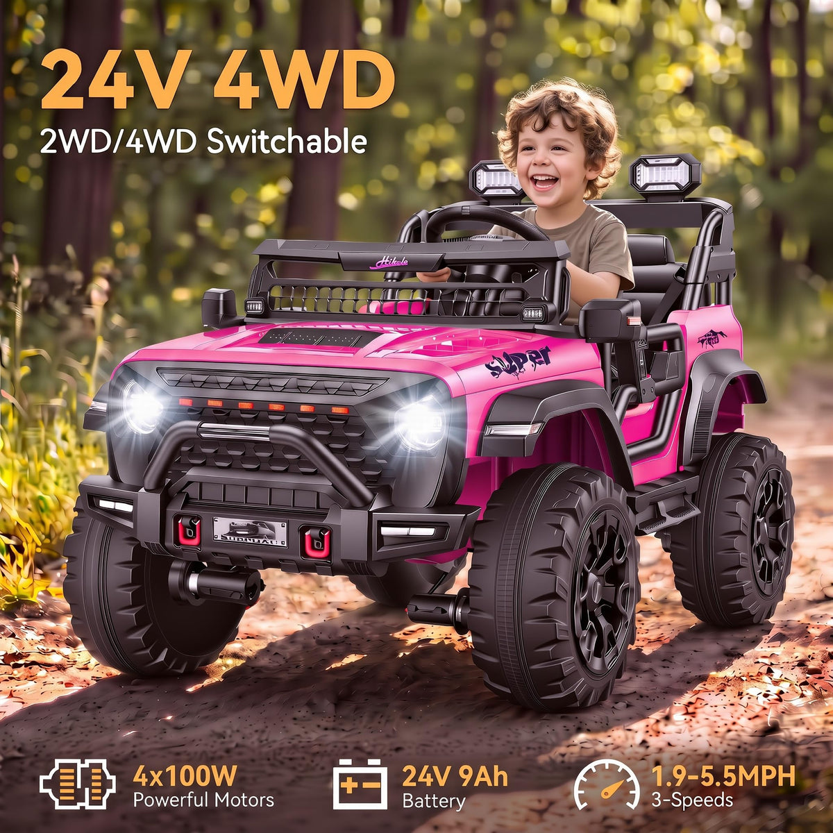 24V 2 Seater Pink Ride on Toy E25210