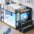 Twin Over Twin Bunk Bed with 6 Storage Drawers I44565