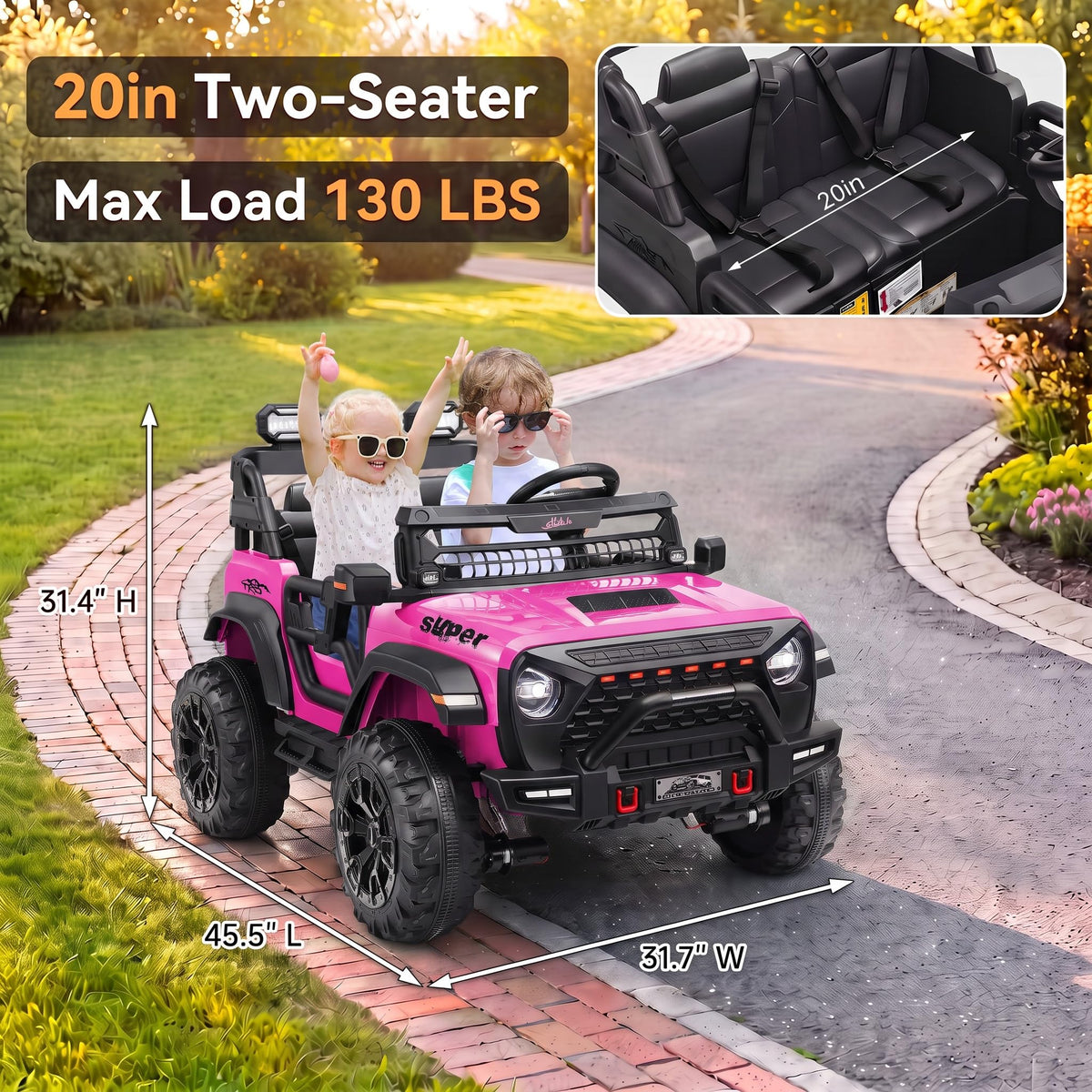 24V 2 Seater Pink Ride on Toy E25210