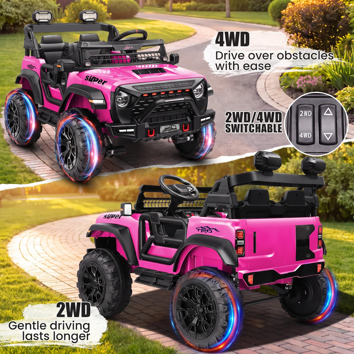 24V 2 Seater Pink Ride on Toy E25210